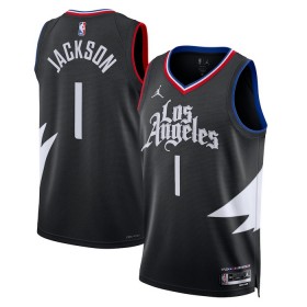 Maillot Basket Homme Los Angeles Clippers Reggie Jackson 1 2022-23 Jordan Statement Edition Noir Swingman